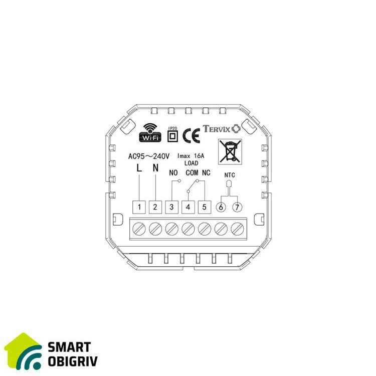 117130	Термостат з ZigBee управлінням Tervix для водяної/електричної теплої підлоги, датчик 3000 мм, чорний - SMARTOBIGRIV 03