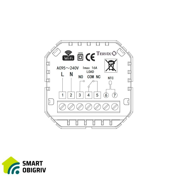 117131 Термостат з ZigBee управлінням Tervix Pro Line для водяної/електричної теплої підлоги - SMARTOBIGRIV 03