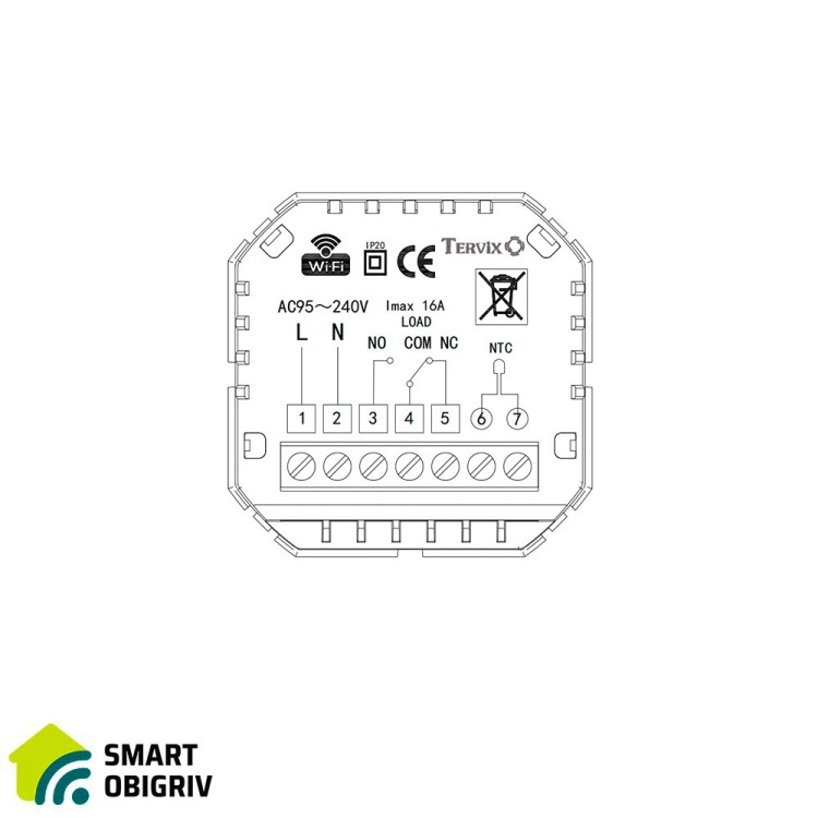 117331	Термостат з ZigBee управлінням Tervix Pro Line для газового/електричного котла - SMARTOBIGRIV 03