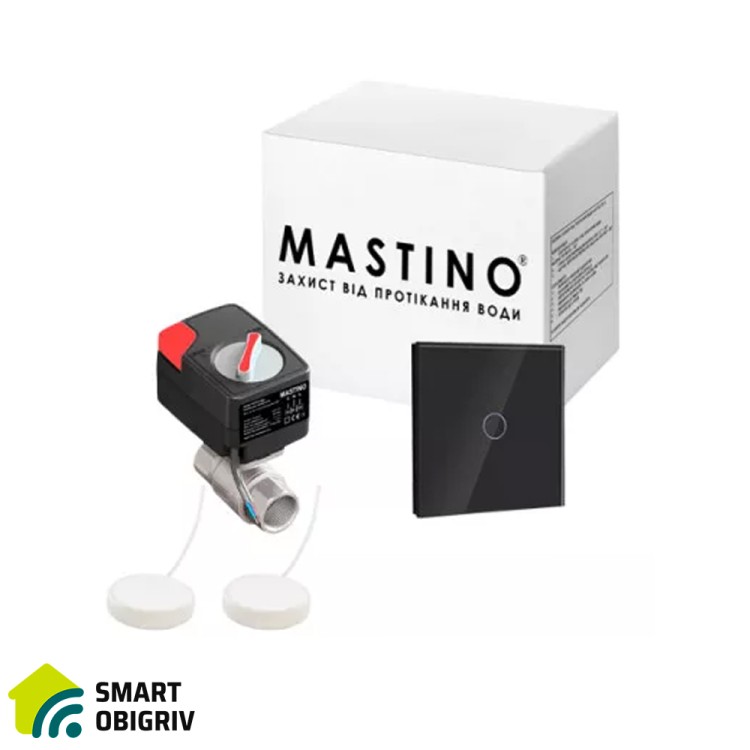 Система захисту від протікання води Mastino TS2 1/2 Light black (1 кран, 2 датчика) - SMARTOBIGRIV  