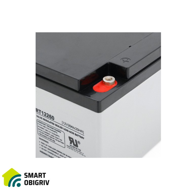 Акумуляторна батарея AGM RITAR RT12260, Gray Case, 12V 26.0Ah - SMARTOBIGRIV 02