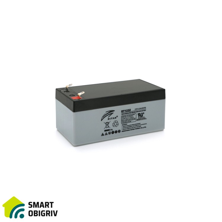 Акумуляторна батарея AGM RITAR RT1232, 12V 3.2Ah - SMARTOBIGRIV  