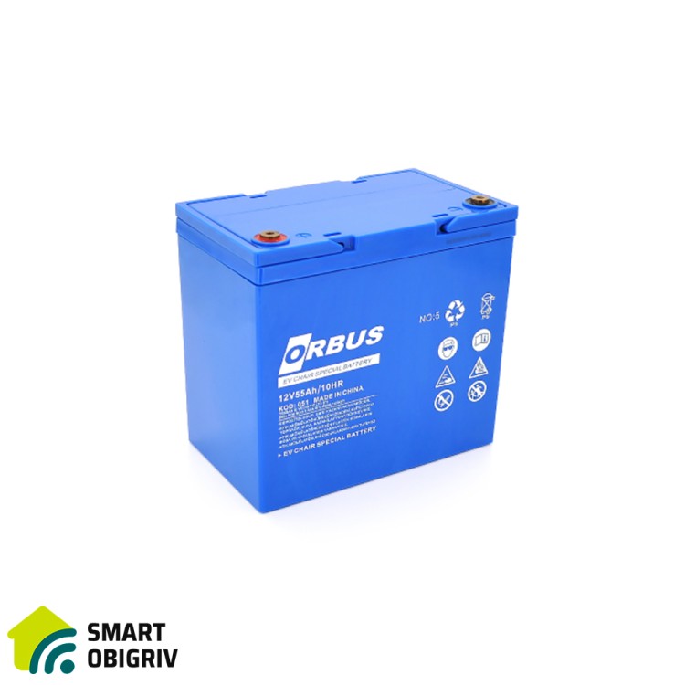 Акумуляторна батарея ORBUS 12-55 12V 55 Ah - SMARTOBIGRIV  