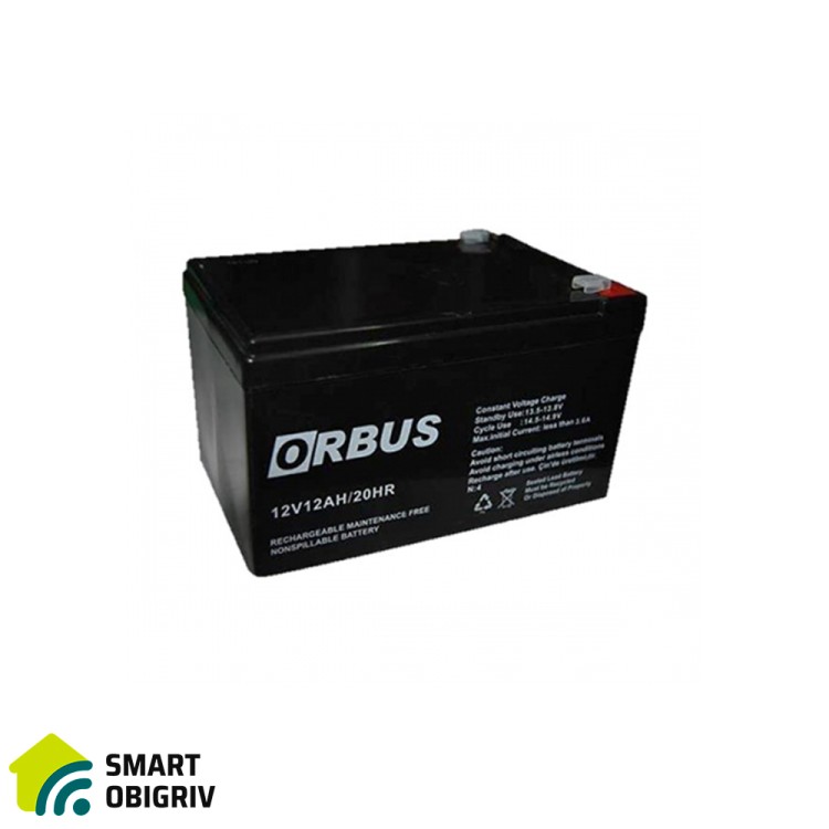 Акумуляторна батарея ORBUS ORB12120 AGM 12V 12Ah - SMARTOBIGRIV  