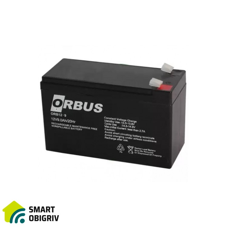 Акумуляторна батарея ORBUS ORB1290 AGM 12V 9Ah - SMARTOBIGRIV  