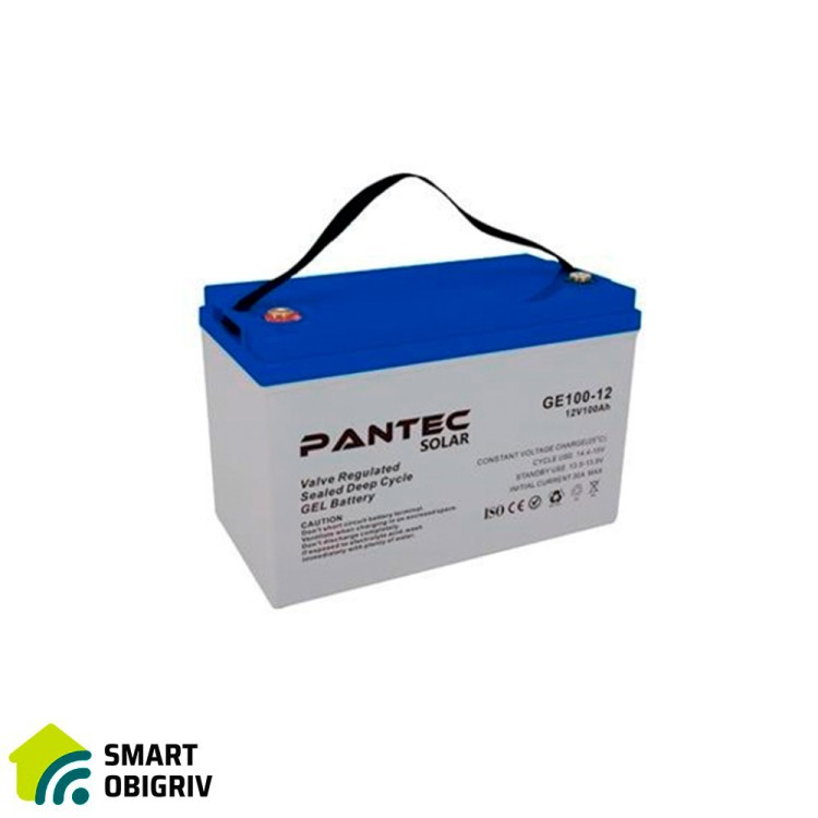 Акумуляторна батарея PANTEC 100-12 GEL 12V 100 Ah - SMARTOBIGRIV  