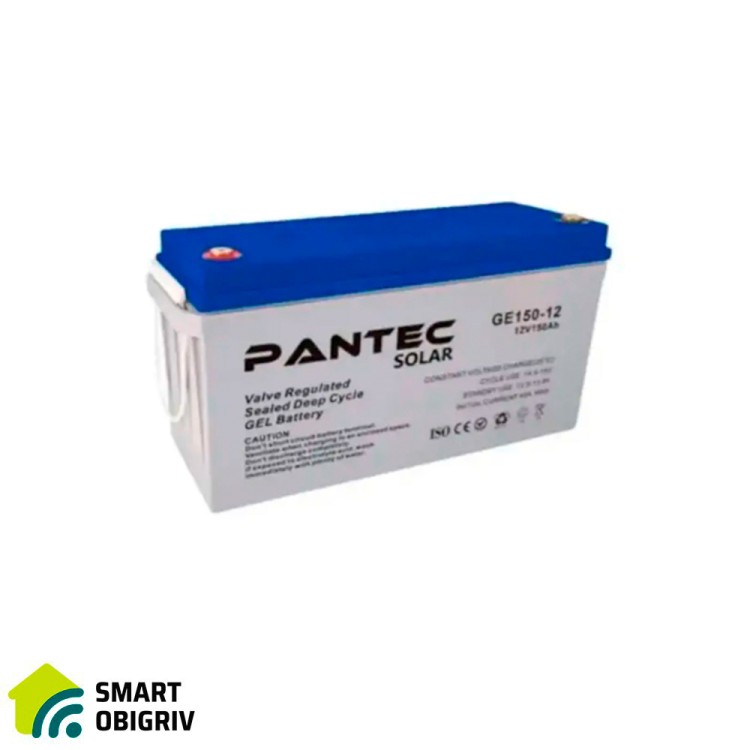 Акумуляторна батарея PANTEC 150-12 GEL 12V 150 Ah - SMARTOBIGRIV  