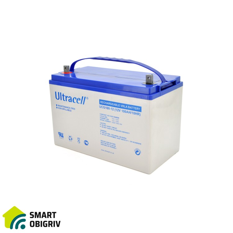 Аккумуляторная батарея Ultracell UCG100-12 GEL 12 V 100 Ah - SMARTOBIGRIV  