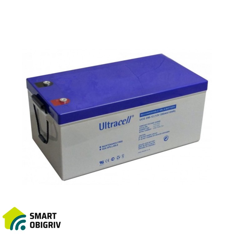 Акумуляторна батарея Ultracell UCG250-12 GEL 12 V 250 Ah - SMARTOBIGRIV  