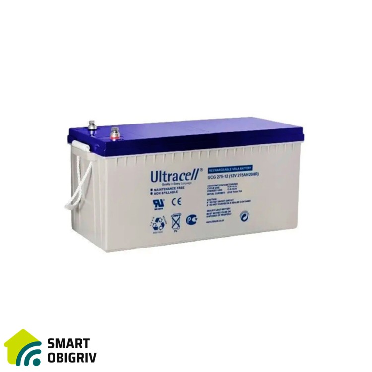 Аккумуляторная батарея Ultracell UCG275-12 GEL 12 V 275 Ah - SMARTOBIGRIV  