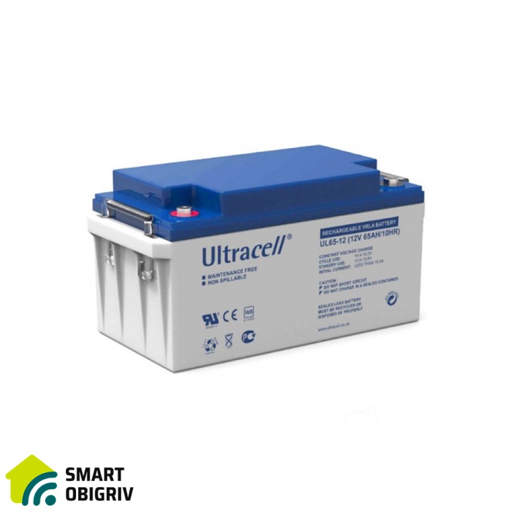 Акумуляторна батарея Ultracell UL65-12 AGM 12V 65 Ah - SMARTOBIGRIV  