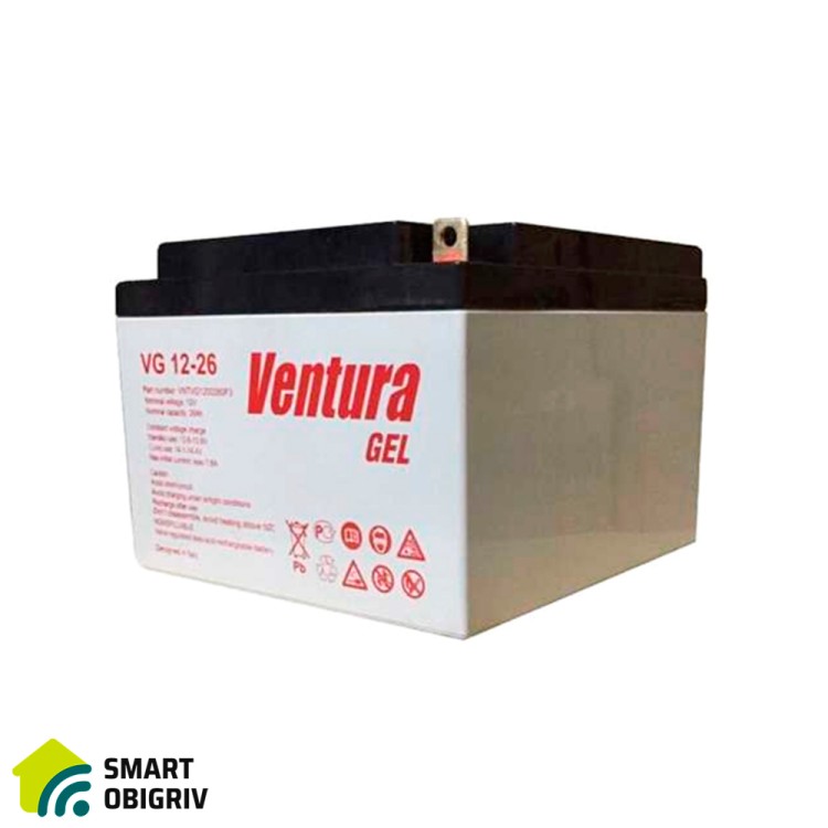 Аккумуляторная батарея Ventura VG 12-26 Gel 12V 26Ah - SMARTOBIGRIV  