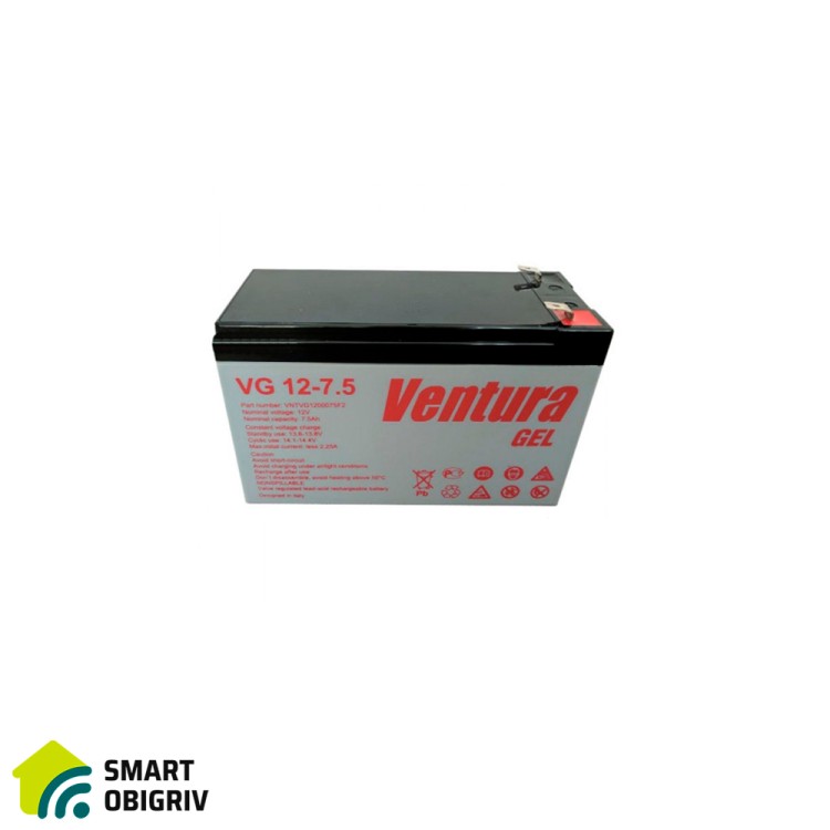 Аккумуляторная батарея Ventura VG 12-7,5 Gel 12V 7,5Ah - SMARTOBIGRIV  