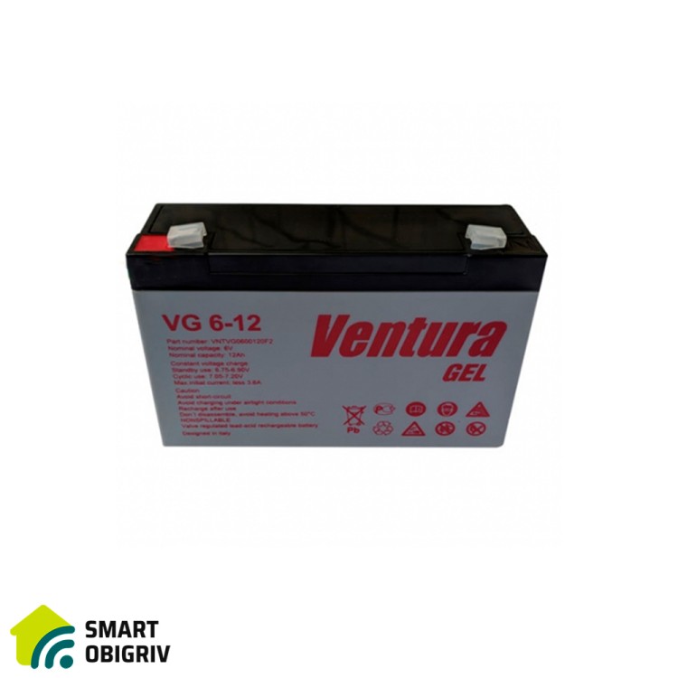 Аккумуляторная батарея Ventura VG 6-12 Gel 6V 12Ah - SMARTOBIGRIV  