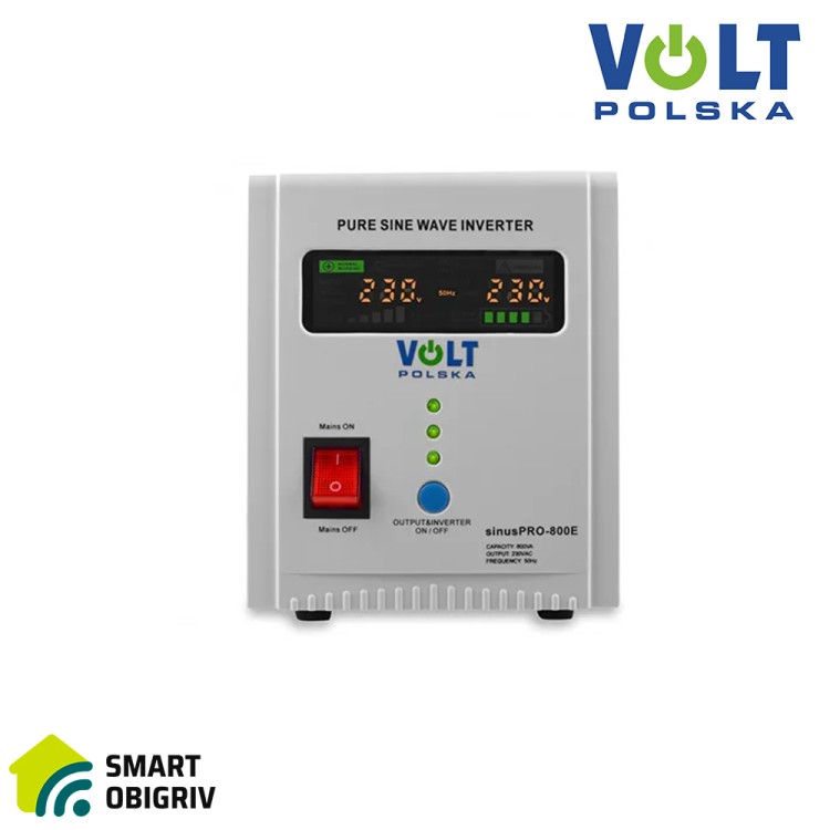 Джерело безперебійного живлення Volt Polska - SINUS PRO 800 E 12/230 В (500/800 Вт) - SMARTOBIGRIV 01 