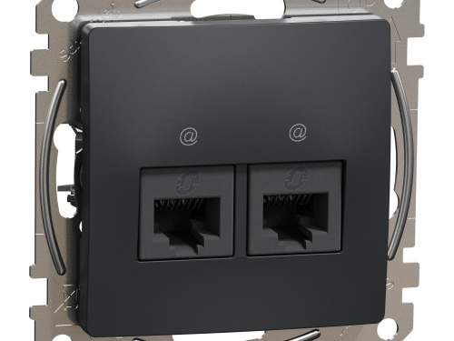 Фото 1 Два разъема RJ45 категория 5E UTP Черный Sedna Design
SDD114452