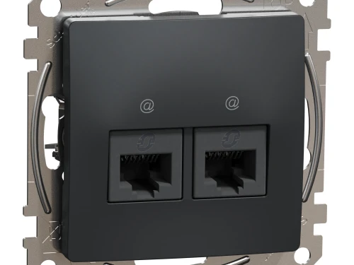 Фото 1 Два роз’єми RJ45 категорія 5E UTP Чорний Sedna Design
SDD114452