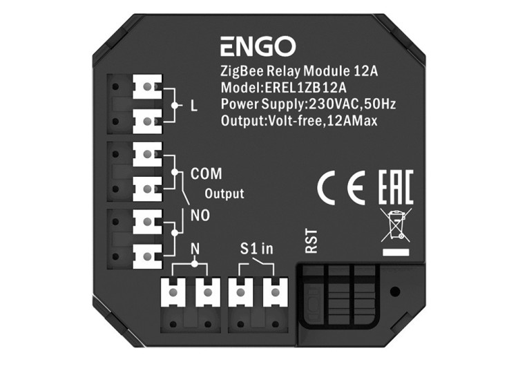 ENGO EREL1ZB12A Релейний модуль ZigBee 3.0 (12A) - SMARTOBIGRIV ENGO EREL1ZB12A Релейний модуль ZigBee 3.0 (12A) - SMARTOBIGRIV