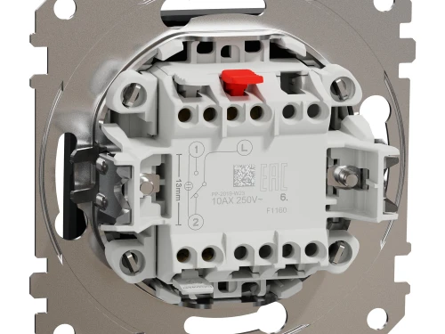 Фото 3 Одноклавішний прохідний перемикач Чорний Sedna Design
SDD114106