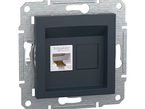 Фото 2 РОЗЕТКА КОМПЬЮТЕРНАЯ RJ45 UTP КАТ. 5Е ASFORA АНТРАЦИТ
EPH4300171