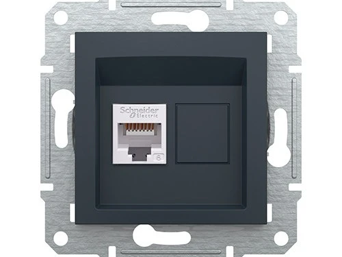 Фото 3 РОЗЕТКА КОМП'ЮТЕРНА RJ45 UTP КАТ.6 ASFORA АНТРАЦИТ
EPH4700171