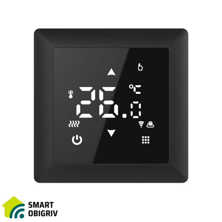 Сенсорний програмований терморегулятор IN-THERM PWT 516 Wi-Fi Black - SMARTOBIGRIV  