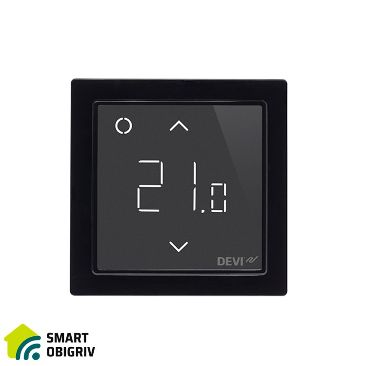 Сенсорний програмований Wi-Fi терморегулятор DEVIreg™ Smart Black (140F1143) - SMARTOBIGRIV  