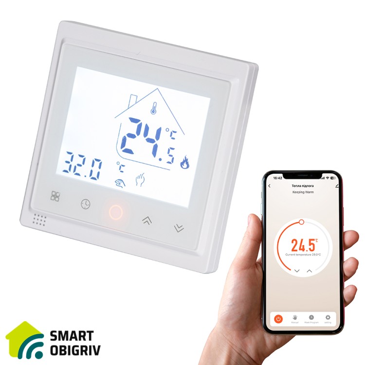 Сенсорний програмований Wi-Fi терморегулятор IN-THERM PWT 002 - SMARTOBIGRIV 01 