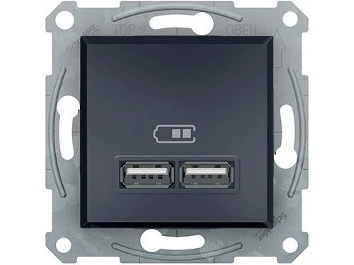 Фото 1 USB РОЗЕТКА 2,1A АНТРАЦИТ ASFORA
EPH2700271