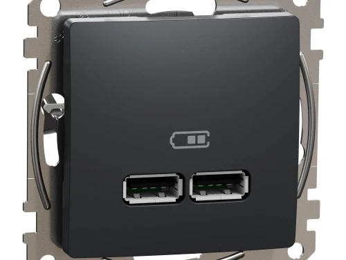 Фото 1 USB розетка тип A+A 2,1A Черный Sedna Design
SDD114401