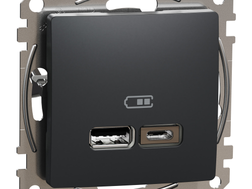 Фото 1 USB розетка тип A+C 2,4A Черный Sedna Design
SDD114402