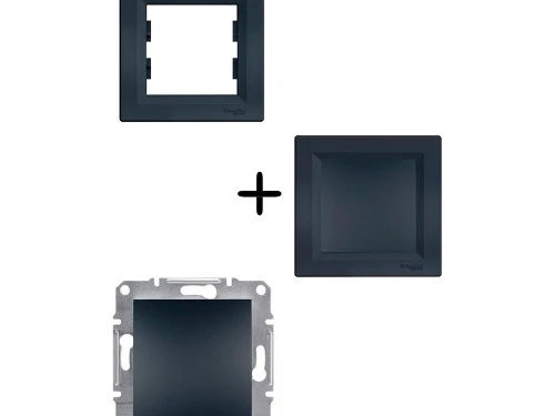 Фото 2 Выключатель одноклавишный самозажимной ASFORA АНТРАЦИТ
EPH0100171