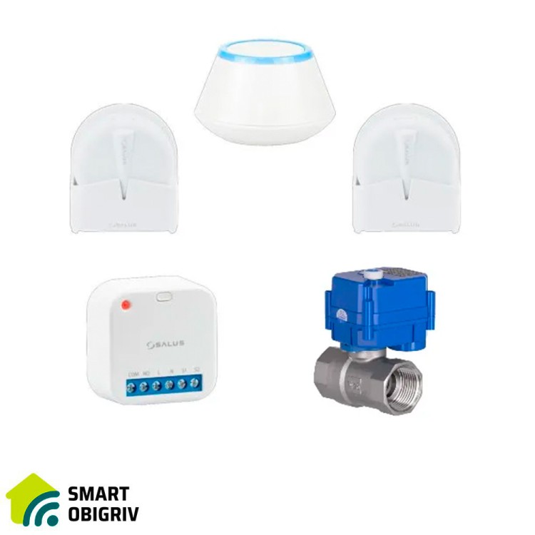 WLS Smart STANDARD Комплект антіпотоп WLS Smart STANDARD, бездротовий 230 В  (WLS Smart MINI + 2 крана 1/2") - SMARTOBIGRIV 02