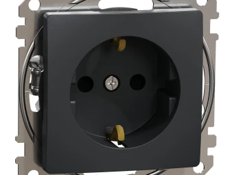 Розетка з заземленням та зі шторками Чорний Sedna Design
SDD114022